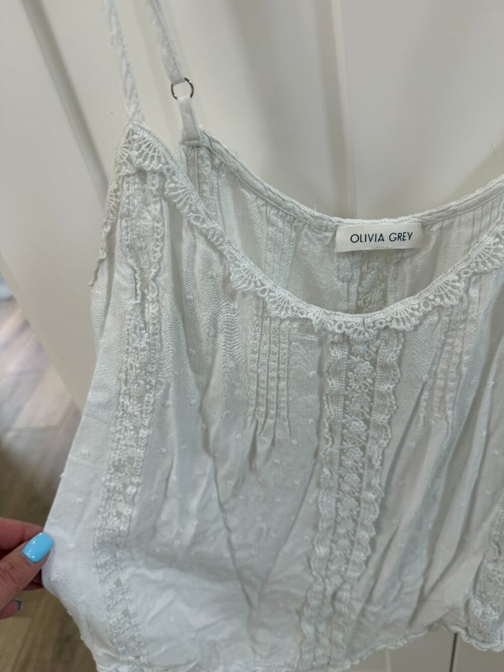 Olivia Grey White Tank - Lightly Worn